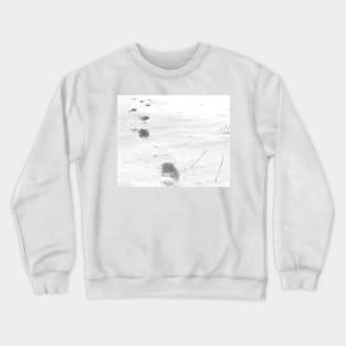 Footsteps in the snow, walking away, disappearing. Crewneck Sweatshirt